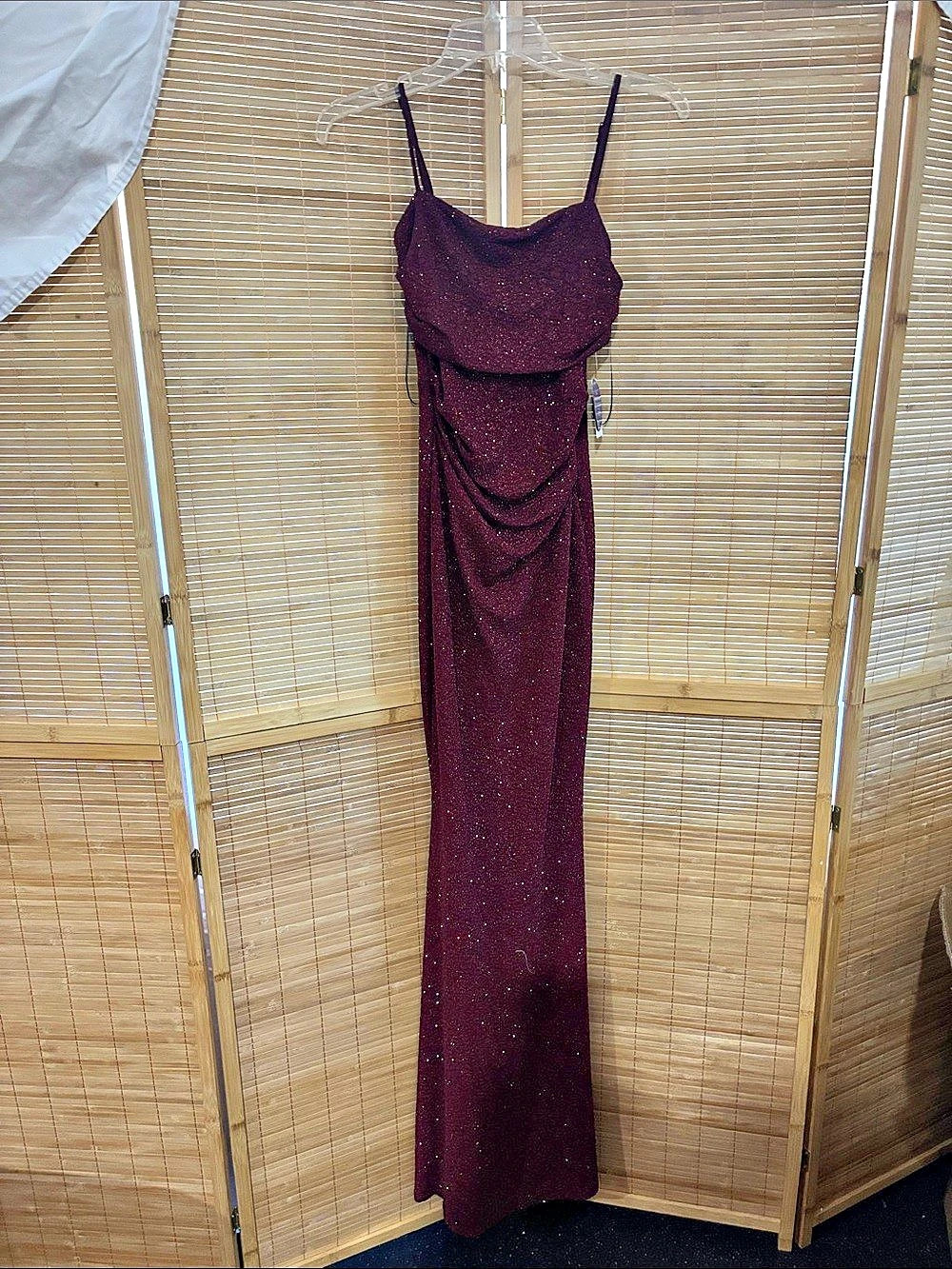 Windsor BD3147W0-WINTER WINE Sequin Maxi Dress in Burgundy Size Small NWT